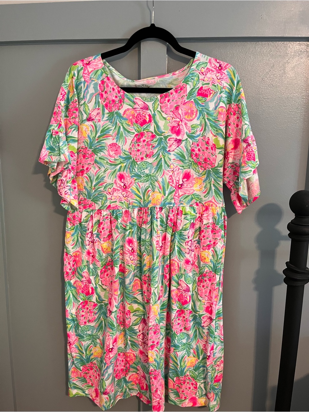 Lilly Pulitzer Pink Floral Pineapple Print Dress